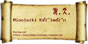 Misolszki Kálmán névjegykártya